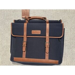 NWOT‎ Retro Targus Laptop bag Vintage Leather Cloth Blue Brown  - No Strap
